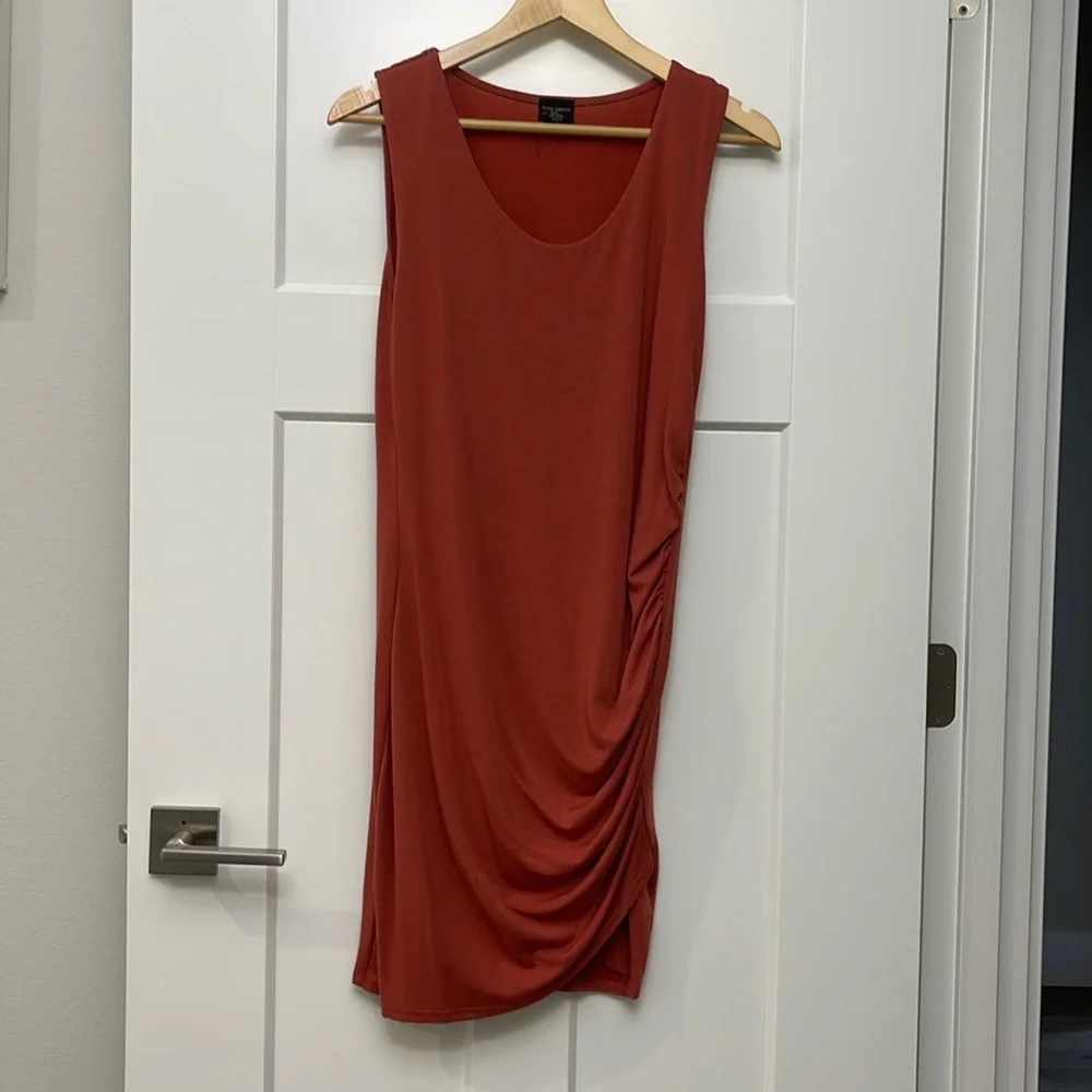 Form Fitting Rouched Slit Midi Dress - Picture 1 of 8